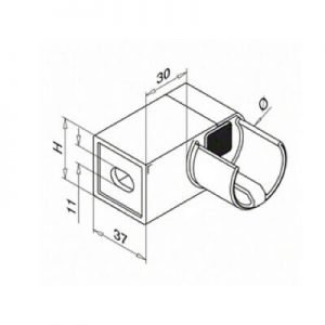 Round End Fittings for Slotted Tube (Right)